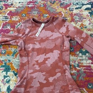Lululemon Athletica Pink and Brown Patterned Top